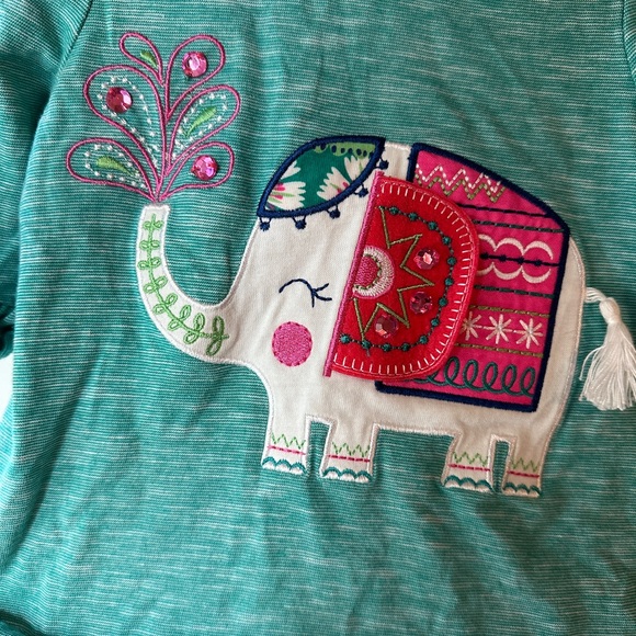 Girls 18m Rare Editions Green Elephant Legging Set - Picture 2 of 5